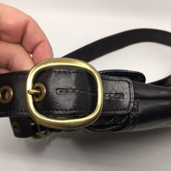 Coach Bleecker Black burnished leather Shoulder Handbag Style 11428 - Picture 5 of 16
